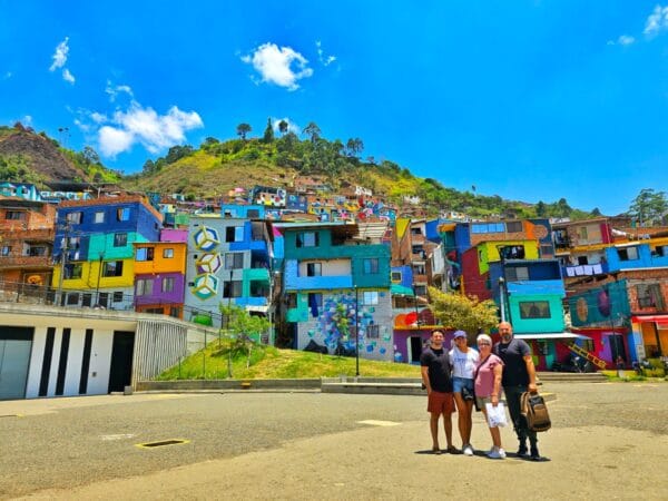 Hundreds of houses painted in vivd colors